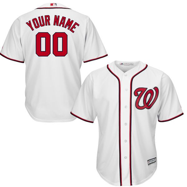 Youth Washington Nationals Majestic White Custom Cool Base MLB Jersey